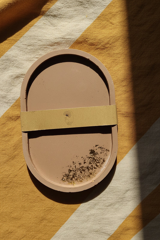 Stella – Vide-Poche Oval en Jesmonite